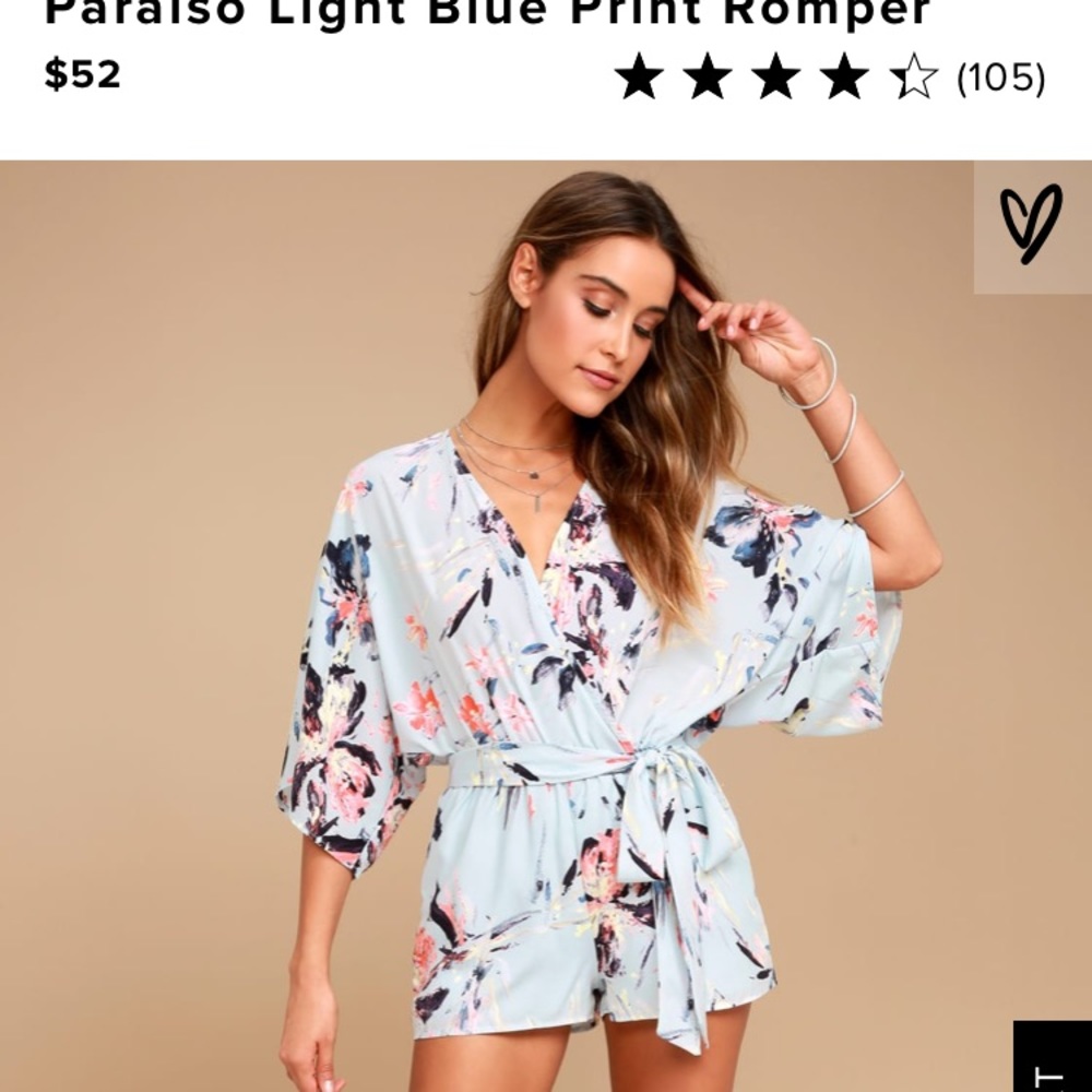 Lulus Light Blue Paraiso Floral Print Romper